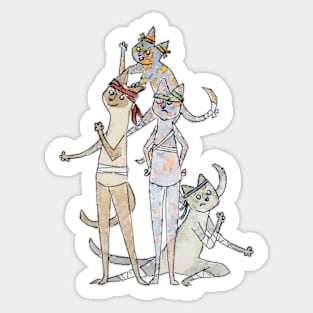 Cat fighters Sticker